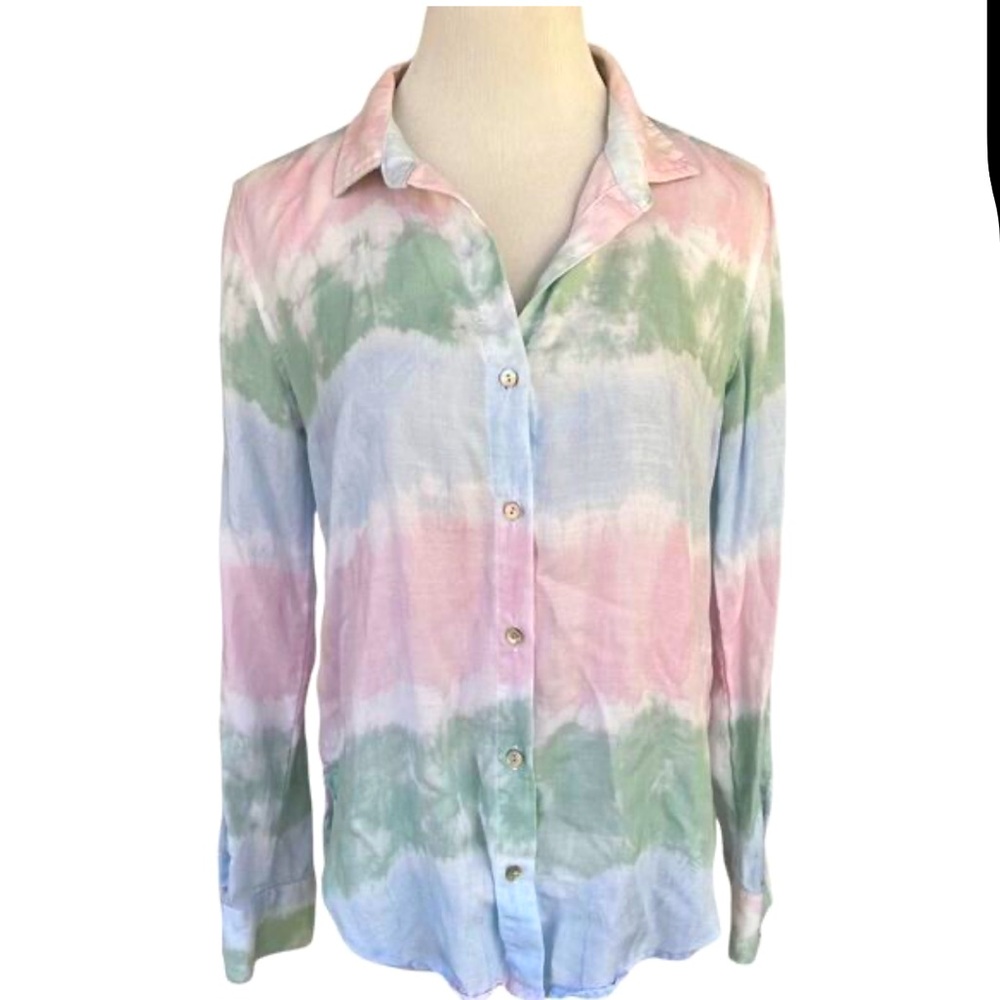 BELLA DAHL tie dye button down shirt